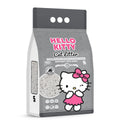 Sac gri de 5L cu așternut din bentonită pentru litiera pisicii, marca Hello Kitty cu carbon activ pentru controlul mirosurilor, 100% natural și 99.9% fără praf.